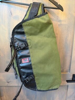Chrome Olive Green Messenger Backpack